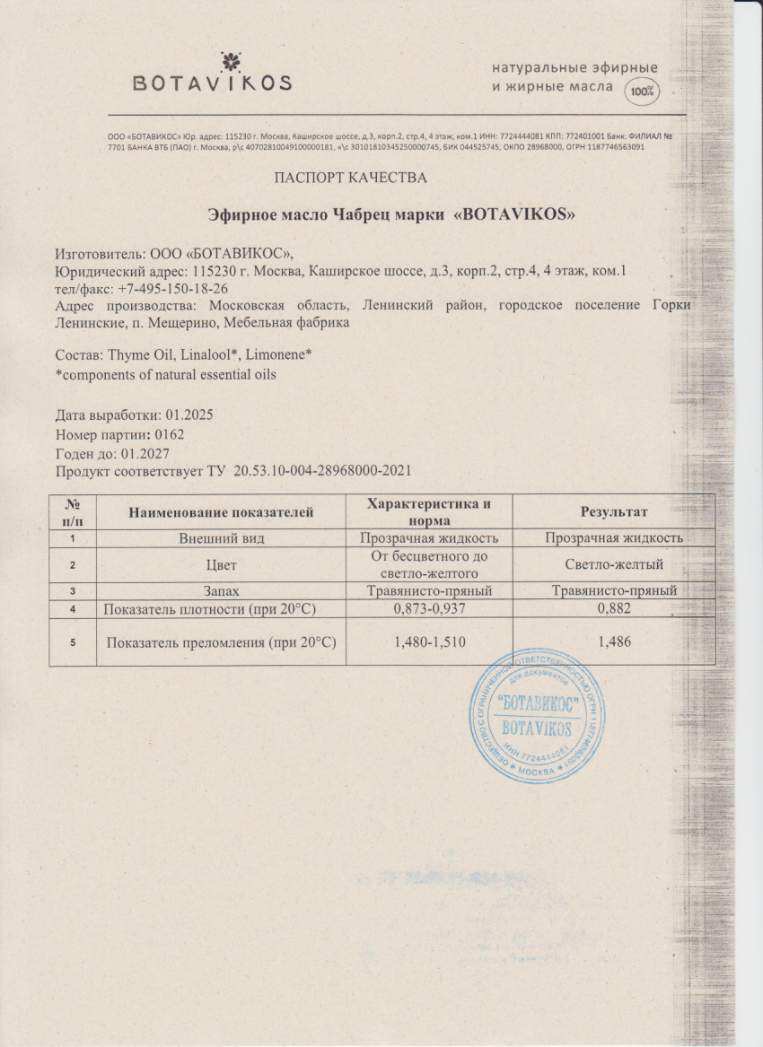 Паспорт №012025